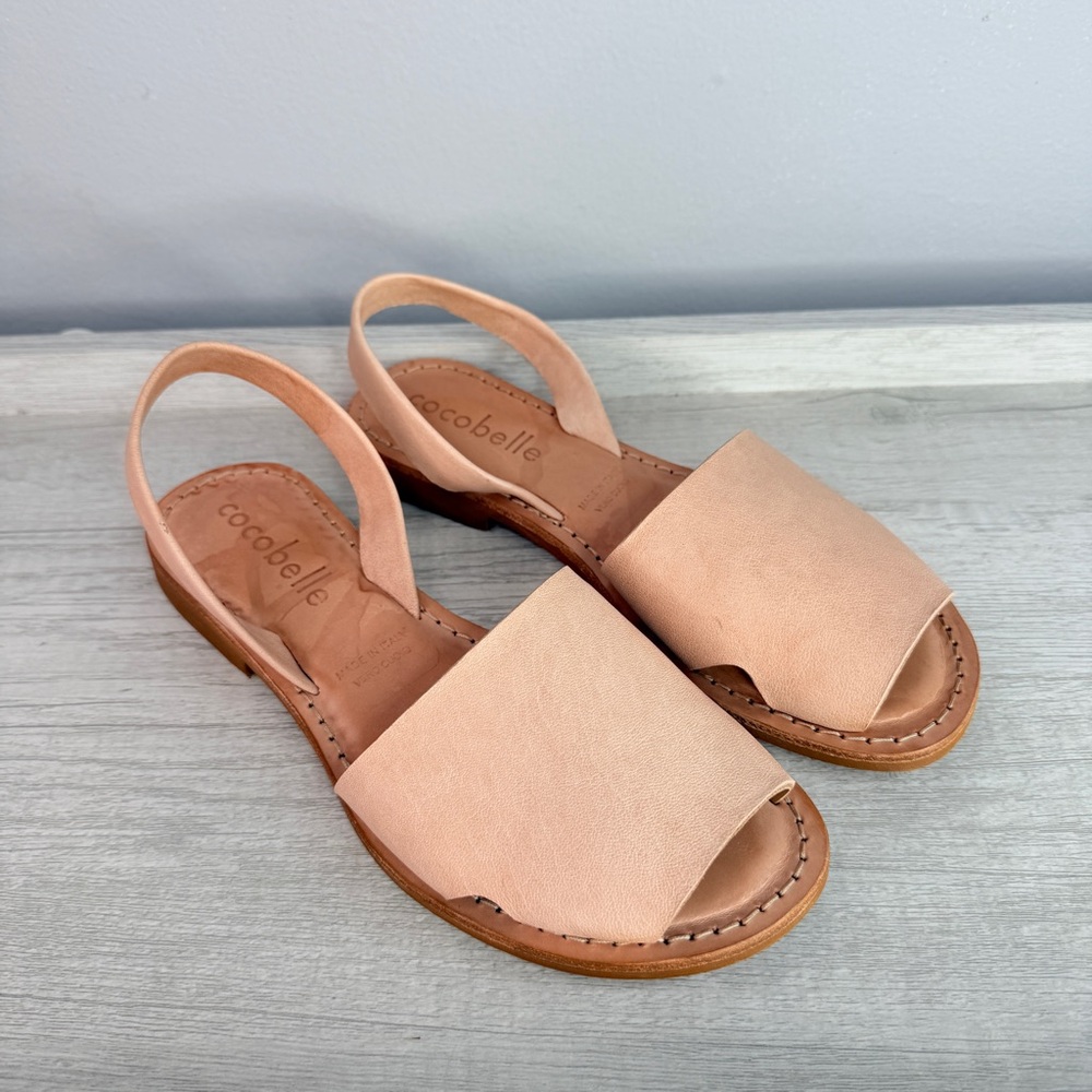 Cocobelle Menorca slingback nude leather sandals size 7.5